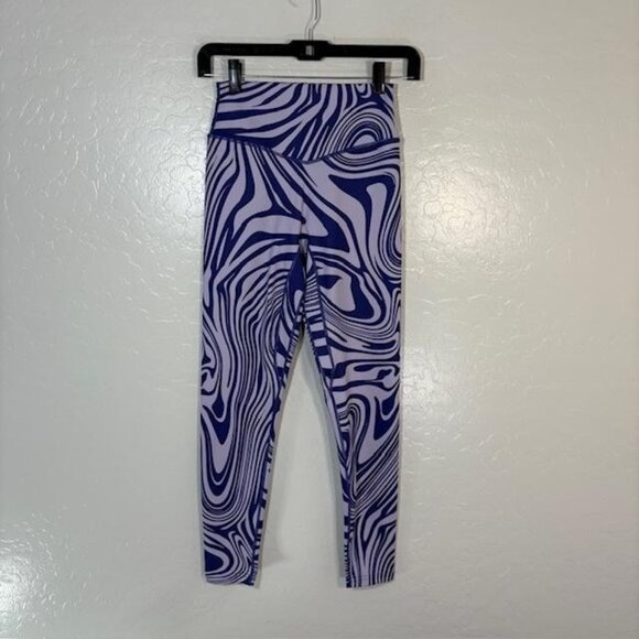 Vitality x Cosmopolitan Leggings Womens Small Purple Blue Swirl High Rise Yoga - Picture 1 of 9